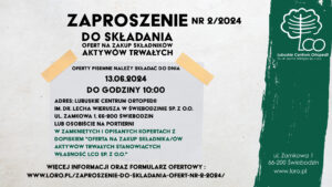 Read more about the article Zaproszenie do składania ofert nr 2/2024